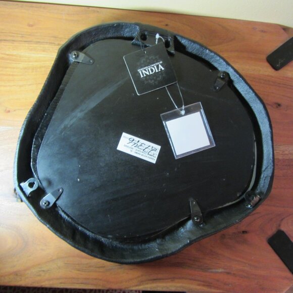 14" Hammered Outlined Mirror, Matte Black from India NWT Sagebrook Home (W4499) - Picture 6 of 9